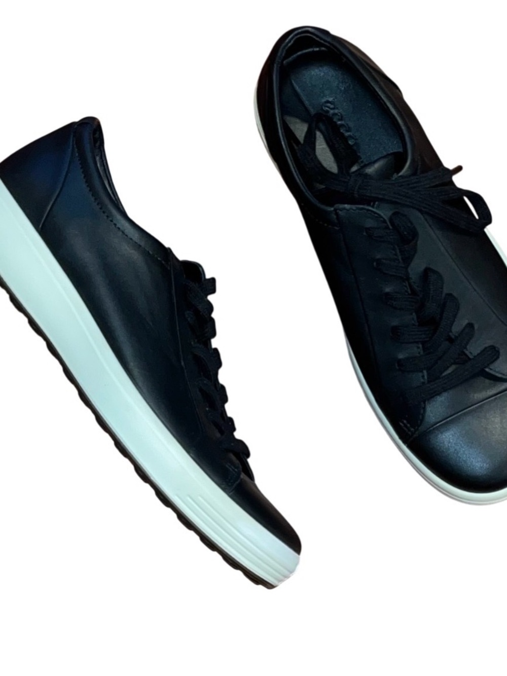 Ecco Soft 7 Premier Men’s Sneakers Lace Up Leather Black NWOB US 7-7.5